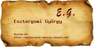 Esztergomi György névjegykártya